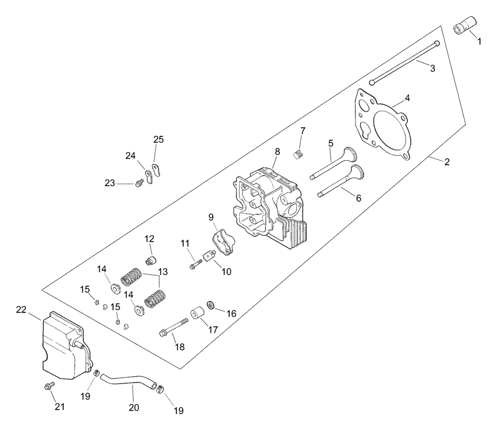 Kohler Engine Cylinder Head And Valves Diagram and Parts List for LT1018 13AB11CG710-13AB11CG712-13AL11CG710-13AL11CG712-13AX11CG710-13AX11CG712 Cub Cadet Lawn Tractor